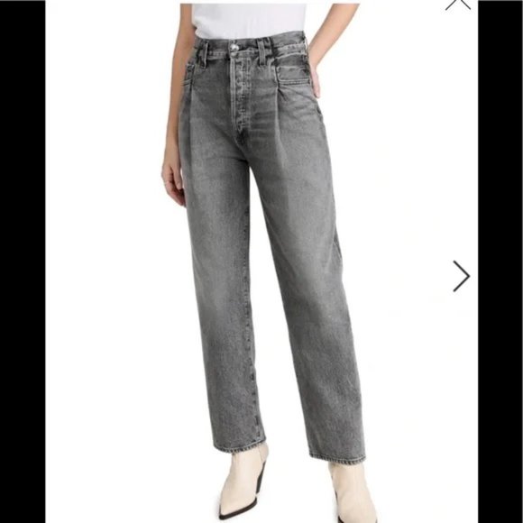 Agolde Fold Waistband Jeans - Grey Size 28 - Picture 5 of 6